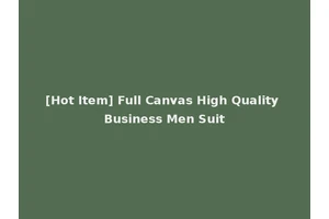 [Hot Item] Full Canvas High Quality Business Men Suit