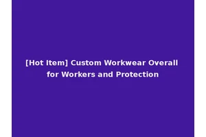 [Hot Item] Custom Workwear Overall for Workers and Protection