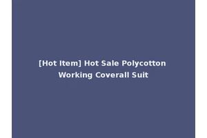 [Hot Item] Hot Sale Polycotton Working Coverall Suit