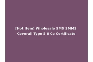 [Hot Item] Wholesale SMS SMMS Coverall Type 5 6 Ce Certificate