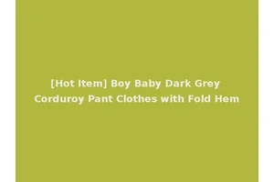 [Hot Item] Boy Baby Dark Grey Corduroy Pant Clothes with Fold Hem