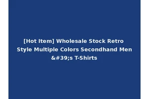 [Hot Item] Wholesale Stock Retro Style Multiple Colors Secondhand Men's T-Shirts