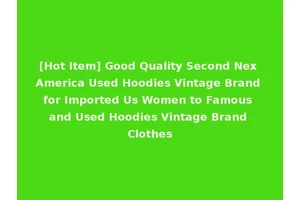 [Hot Item] Good Quality Second Nex America Used Hoodies Vintage Brand for Imported Us Women to Famous and Used Hoodies Vintage Brand Clothes