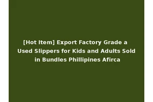 [Hot Item] Export Factory Grade a Used Slippers for Kids and Adults Sold in Bundles Phillipines Afirca