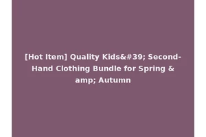 [Hot Item] Quality Kids' Second-Hand Clothing Bundle for Spring &amp; Autumn