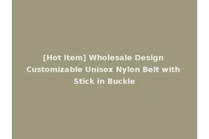[Hot Item] Wholesale Design Customizable Unisex Nylon Belt with Stick in Buckle