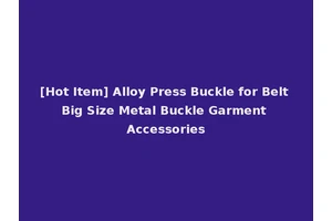 [Hot Item] Alloy Press Buckle for Belt Big Size Metal Buckle Garment Accessories