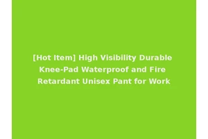 [Hot Item] High Visibility Durable Knee-Pad Waterproof and Fire Retardant Unisex Pant for Work