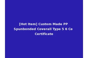 [Hot Item] Custom Made PP Spunbonded Coverall Type 5 6 Ce Certificate