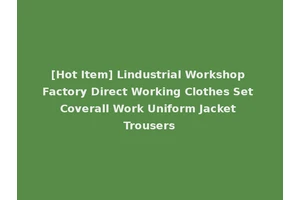 [Hot Item] Lindustrial Workshop Factory Direct Working Clothes Set Coverall Work Uniform Jacket Trousers