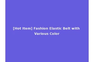 [Hot Item] Fashion Elastic Belt with Various Color