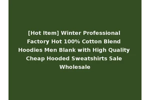 [Hot Item] Winter Professional Factory Hot 100% Cotton Blend Hoodies Men Blank with High Quality Cheap Hooded Sweatshirts Sale Wholesale