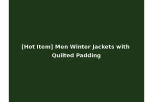 [Hot Item] Men Winter Jackets with Quilted Padding