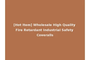 [Hot Item] Wholesale High Quality Fire Retardant Industrial Safety Coveralls