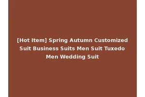 [Hot Item] Spring Autumn Customized Suit Business Suits Men Suit Tuxedo Men Wedding Suit