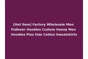 [Hot Item] Factory Wholesale Men Pullover Hoodies Custom Heavy Men Hoodies Plus Size Cotton Sweatshirts