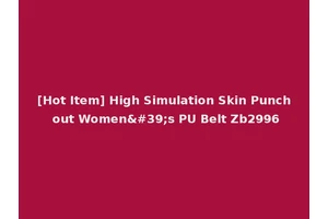 [Hot Item] High Simulation Skin Punch out Women's PU Belt Zb2996