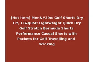 [Hot Item] Men's Golf Shorts Dry Fit, 11" Lightweight Quick Dry Golf Stretch Bermuda Shorts Performance Casual Shorts with Pockets for Golf Travelling and Wroking
