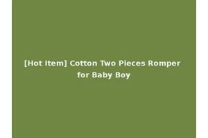 [Hot Item] Cotton Two Pieces Romper for Baby Boy
