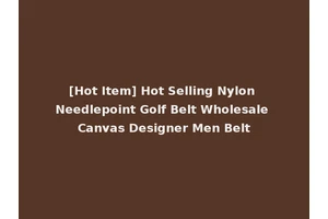 [Hot Item] Hot Selling Nylon Needlepoint Golf Belt Wholesale Canvas Designer Men Belt