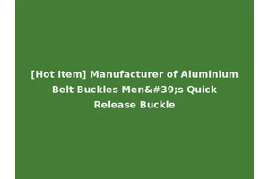 [Hot Item] Manufacturer of Aluminium Belt Buckles Men's Quick Release Buckle