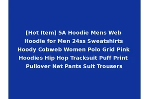 [Hot Item] 5A Hoodie Mens Web Hoodie for Men 24ss Sweatshirts Hoody Cobweb Women Polo Grid Pink Hoodies Hip Hop Tracksuit Puff Print Pullover Net Pants Suit Trousers