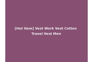 [Hot Item] Vest Work Vest Cotton Travel Vest Men