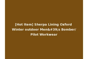 [Hot Item] Sherpa Lining Oxford Winter outdoor Men's Bomber/Pilot Workwear