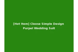 [Hot Item] Cloose Simple Design Purpel Wedding Suit