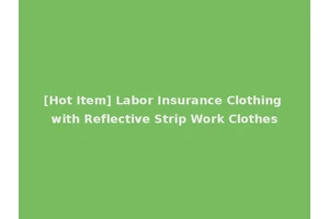 [Hot Item] Labor Insurance Clothing with Reflective Strip Work Clothes