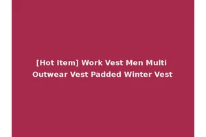 [Hot Item] Work Vest Men Multi Outwear Vest Padded Winter Vest