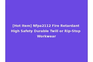[Hot Item] Nfpa2112 Fire Retardant High Safety Durable Twill or Rip-Stop Workwear