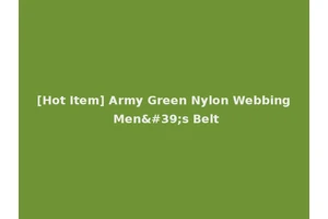 [Hot Item] Army Green Nylon Webbing Men's Belt