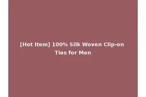 [Hot Item] 100% Silk Woven Clip-on Ties for Men
