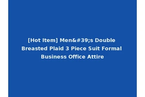 [Hot Item] Men's Double Breasted Plaid 3 Piece Suit Formal Business Office Attire