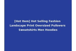 [Hot Item] Hot Selling Fashion Landscape Print Oversized Pullovers Sweatshirts Men Hoodies