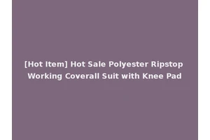[Hot Item] Hot Sale Polyester Ripstop Working Coverall Suit with Knee Pad