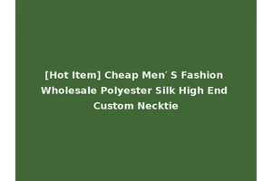 [Hot Item] Cheap Men′ S Fashion Wholesale Polyester Silk High End Custom Necktie
