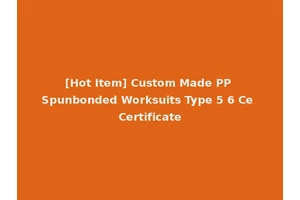 [Hot Item] Custom Made PP Spunbonded Worksuits Type 5 6 Ce Certificate