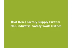 [Hot Item] Factory Supply Custom Men Industrial Safety Work Clothes