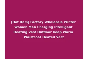 [Hot Item] Factory Wholesale Winter Women Men Charging Intelligent Heating Vest Outdoor Keep Warm Waistcoat Heated Vest