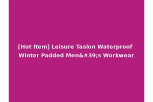 [Hot Item] Leisure Taslon Waterproof Winter Padded Men's Workwear
