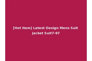 [Hot Item] Latest Design Mens Suit Jacket Suit7-97