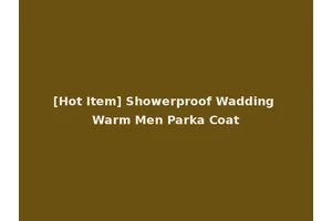 [Hot Item] Showerproof Wadding Warm Men Parka Coat