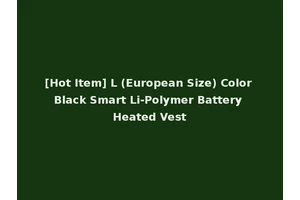 [Hot Item] L (European Size) Color Black Smart Li-Polymer Battery Heated Vest