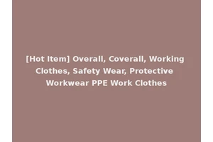[Hot Item] Overall, Coverall, Working Clothes, Safety Wear, Protective Workwear PPE Work Clothes