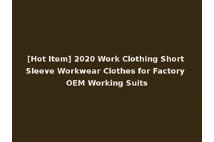 [Hot Item] 2020 Work Clothing Short Sleeve Workwear Clothes for Factory OEM Working Suits