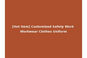 [Hot Item] Customized Safety Work Workwear Clothes Uniform