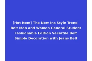 [Hot Item] The New Ins Style Trend Belt Men and Women General Student Fashionable Edition Versatile Belt Simple Decoration with Jeans Belt