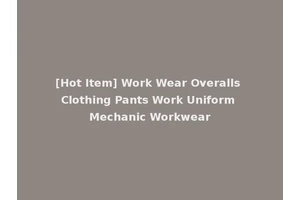 [Hot Item] Work Wear Overalls Clothing Pants Work Uniform Mechanic Workwear